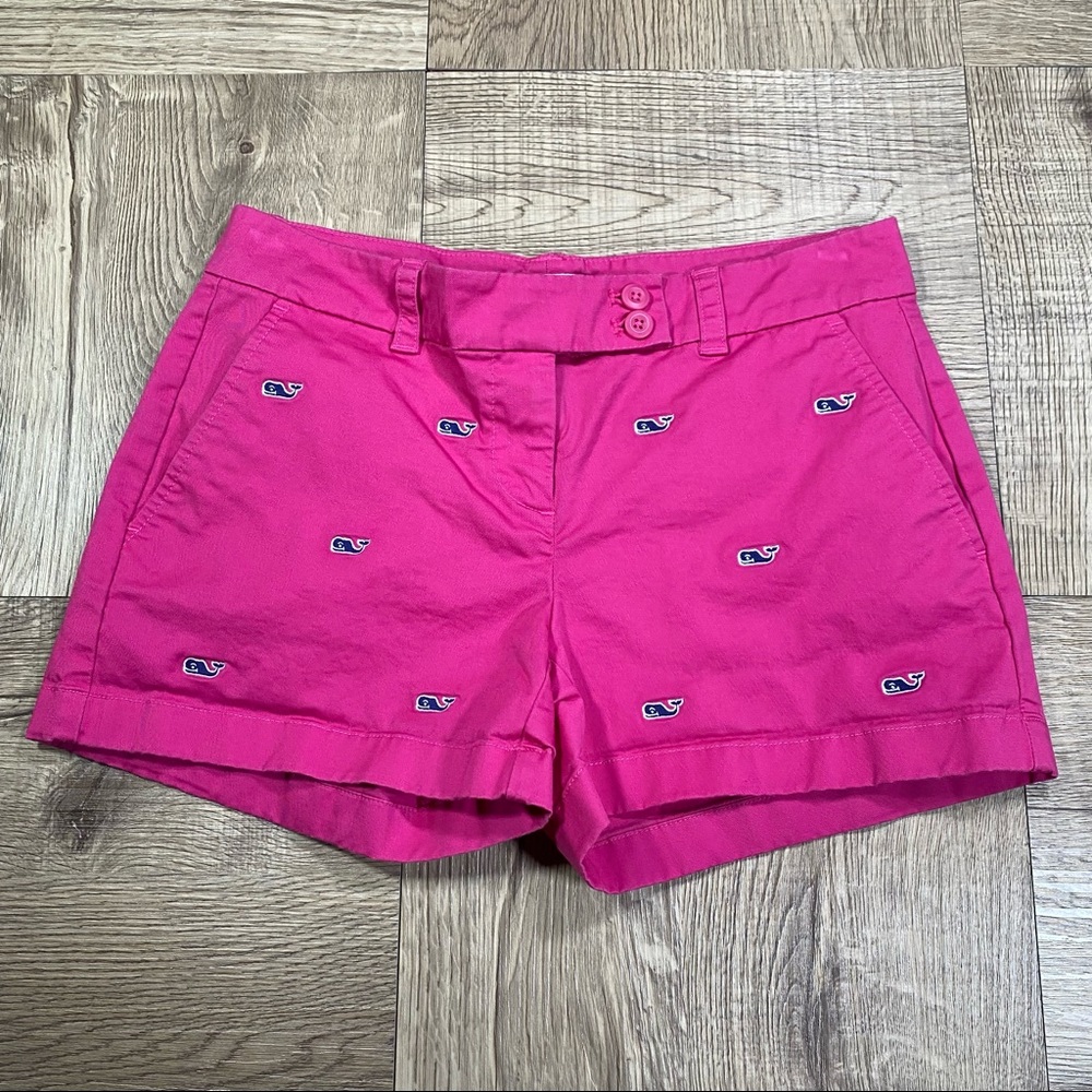 Vineyard Vines Bright Pink Short with Whale Logo